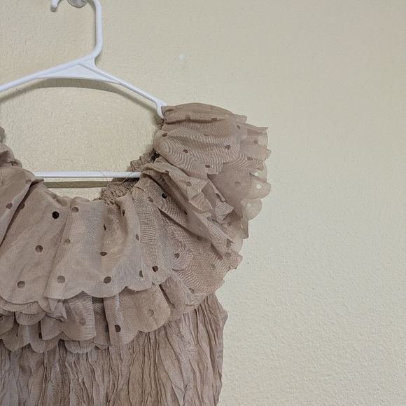 My Pretty Angel Ruffled Broomstick Style Tan Dress Size Large - Picture 3 of 8